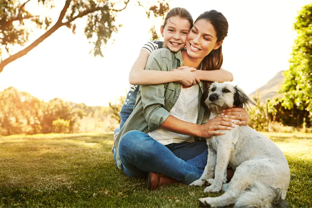Dog With Child And Owner